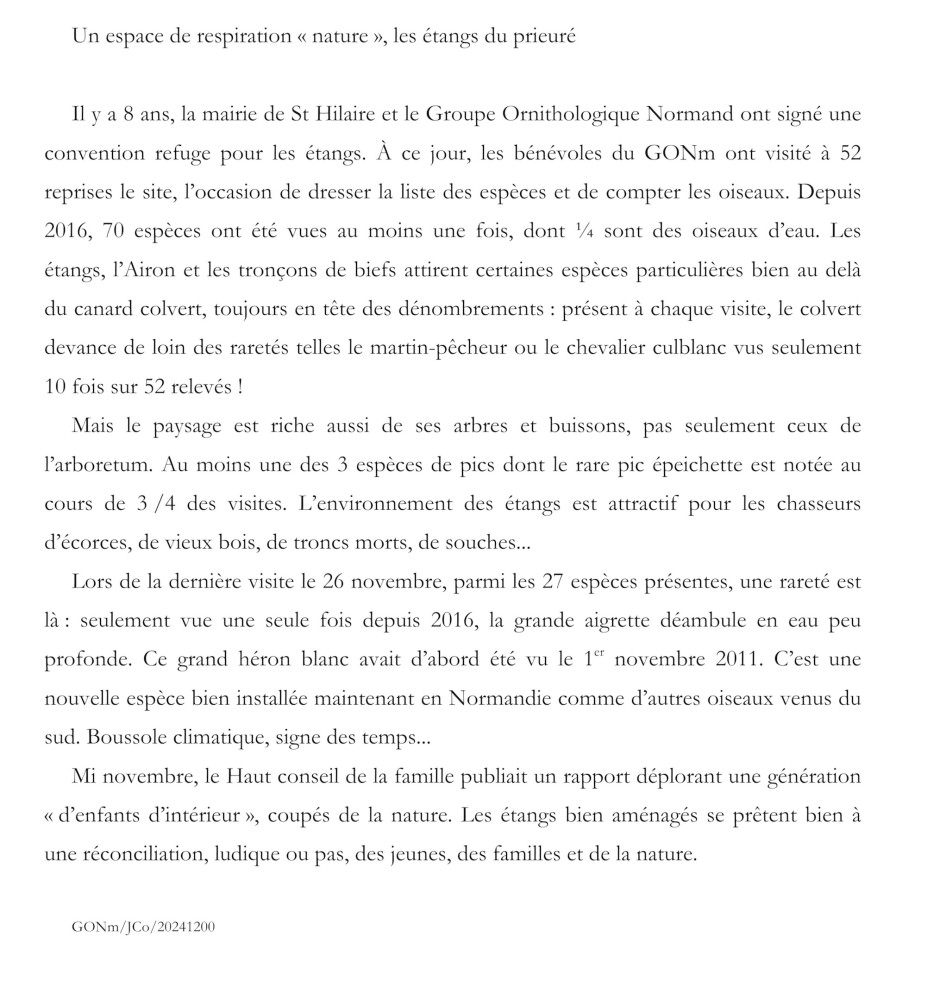 Texte destiné à la presse locale