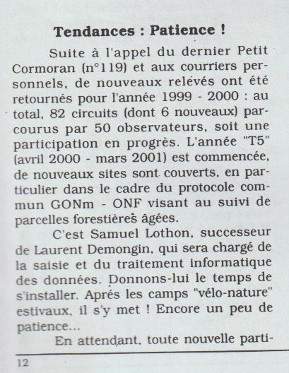Le Petit Cormoran, n° 120, juillet-août 2000,  p 12