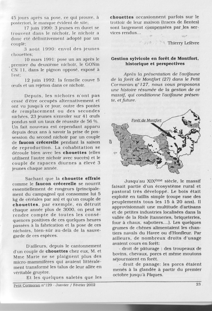 PC 129, suite nichoir