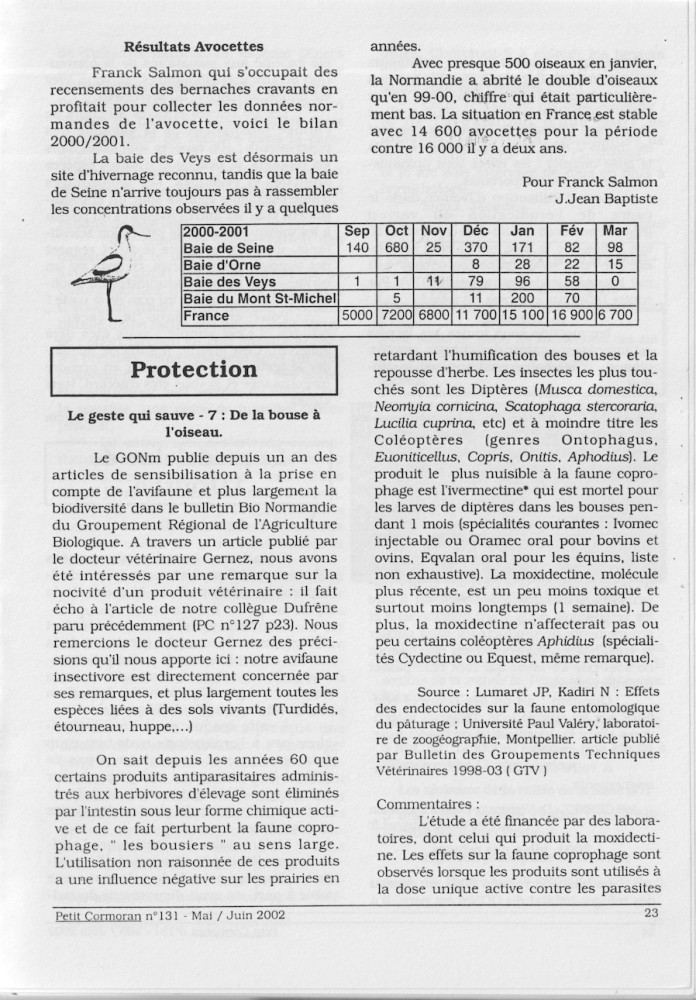 PC 131, bouses et traitements vermifuges