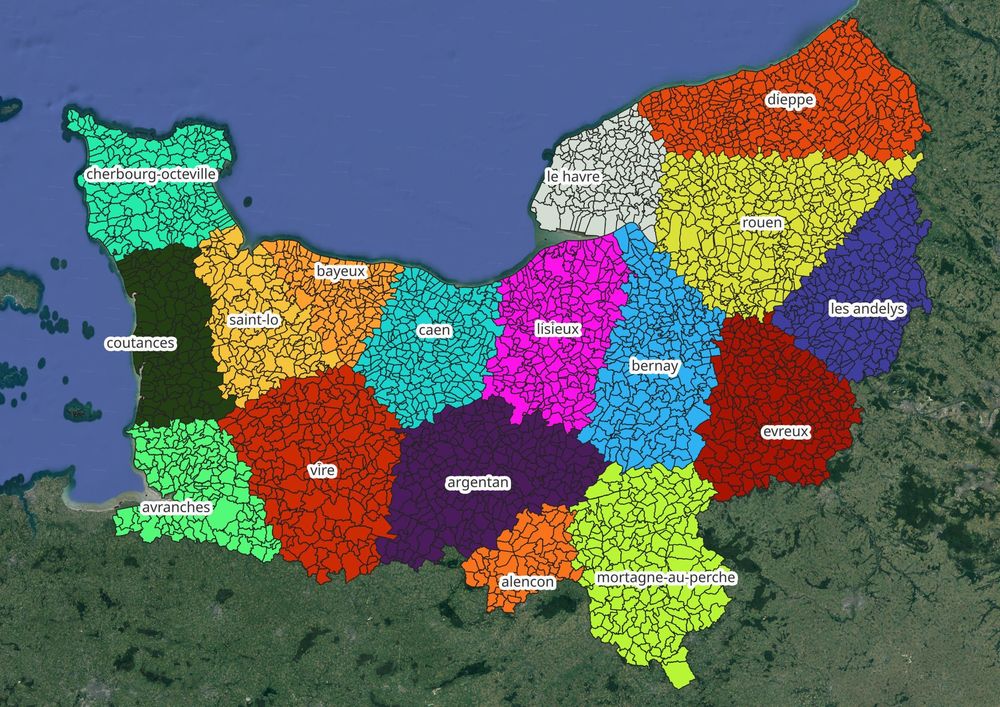 Carte des secteurs géographiques