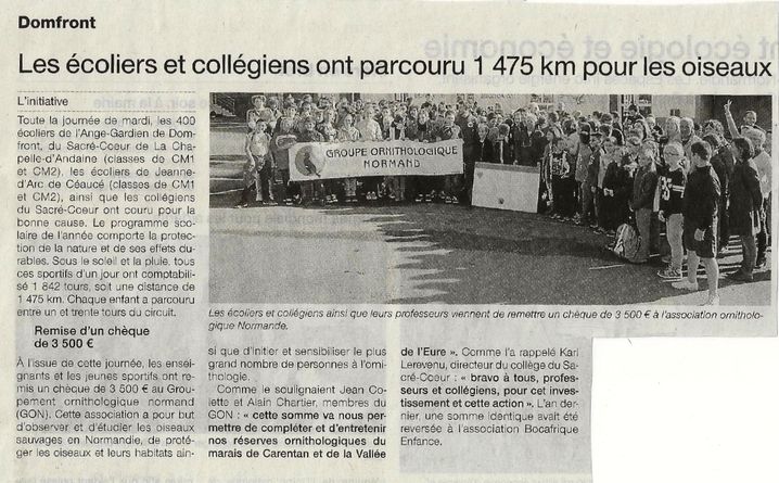 Ouest-France du 9 octobre 2014. Rubrique locale.