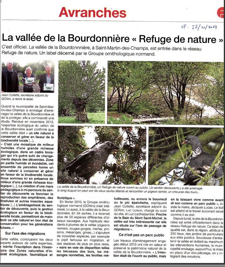Ouest-France du 22 octobre 2014, rubrique locale d'Avranches.