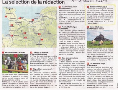 Annonce dans Ouest-France Dimanche du 05/07/2015