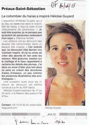 Article Ouest-France rendant compte de l'exposition