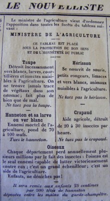 Des chiffres à vérifier, mais ce n'est pas le hérisson qui va se plaindre des approximations!<br />(Le Nouvelliste, n°24, dimanche 11 juin 1876)