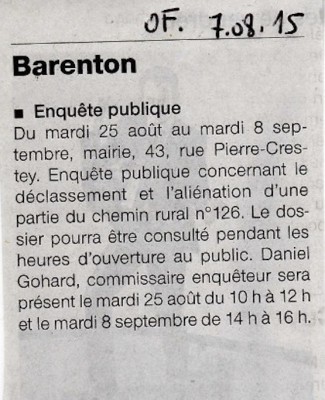 Extrait Ouest-France 07/08/2015