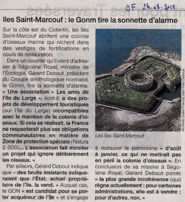 Article de Ouest-France : 24/08/2015