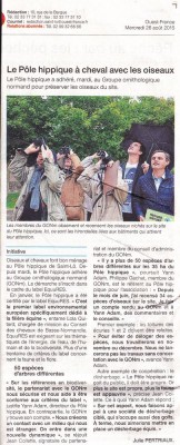 Ouest-France, rubrique locale du 26/08/2015