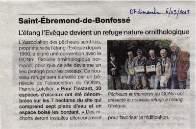 Ouest-France dimanche 06/09/2015<br />Article bref, mais la place est chère dans cette édition du dimanche... En principe, un autre article plus développé doit paraitre dans la semaine.