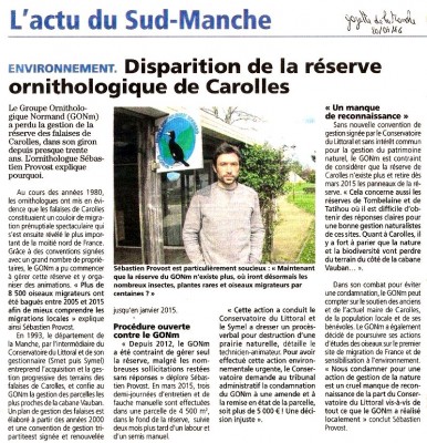 La réserve de Carolles en question dans la Gazette de la Manche.