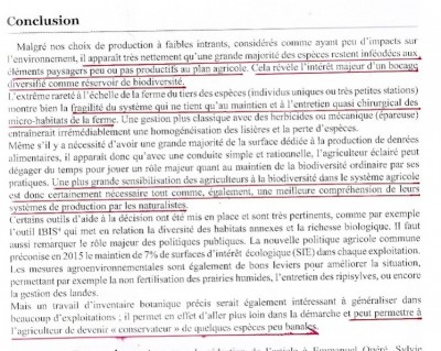 La conclusion de l'article résume bien les enjeux de conservation en zone bocagère : &quot;l'entretien quasi chirurgical des micro-habitats de la ferme&quot;