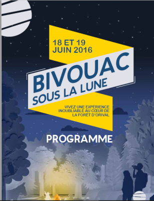 Affiche de bivouac sous la lune.
