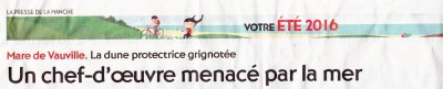 Titre. Presse de la Manche 4 août 2016.