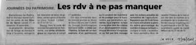 Annonce dans La Voix Le Bocage