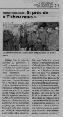 Article suivant l'animation dans La Voix Le Bocage