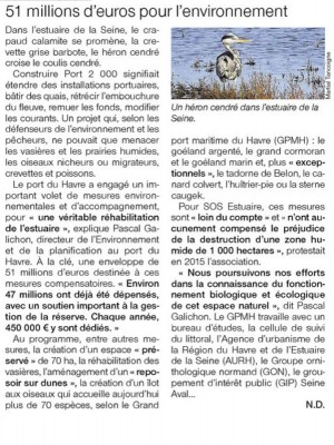 Ouest-France. La photo est de Martial Tancoigne adhérent du GONm