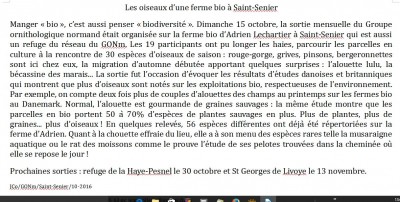 Texte du communiqué destiné à la presse