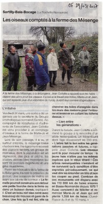 Le CR publié dans Ouest-France le 29/03/2017