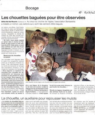 Ouest-France 13 juillet 2017<br />Athis / Taillebois