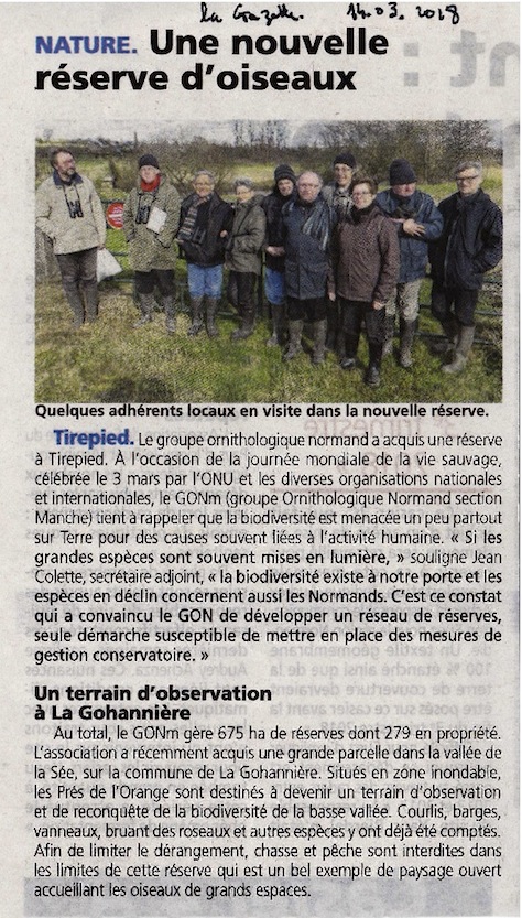 article publié dans la Gazette de la Manche