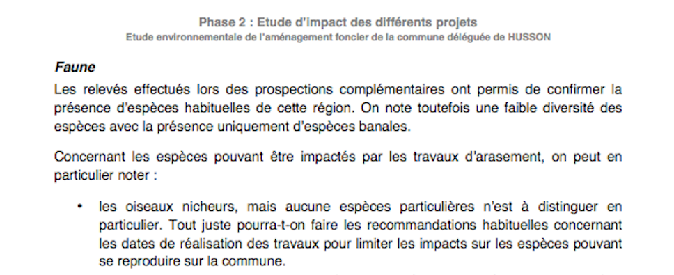 Vu la qualité de l'inventaire, il n'y a rien à dire sur l'avifaune...