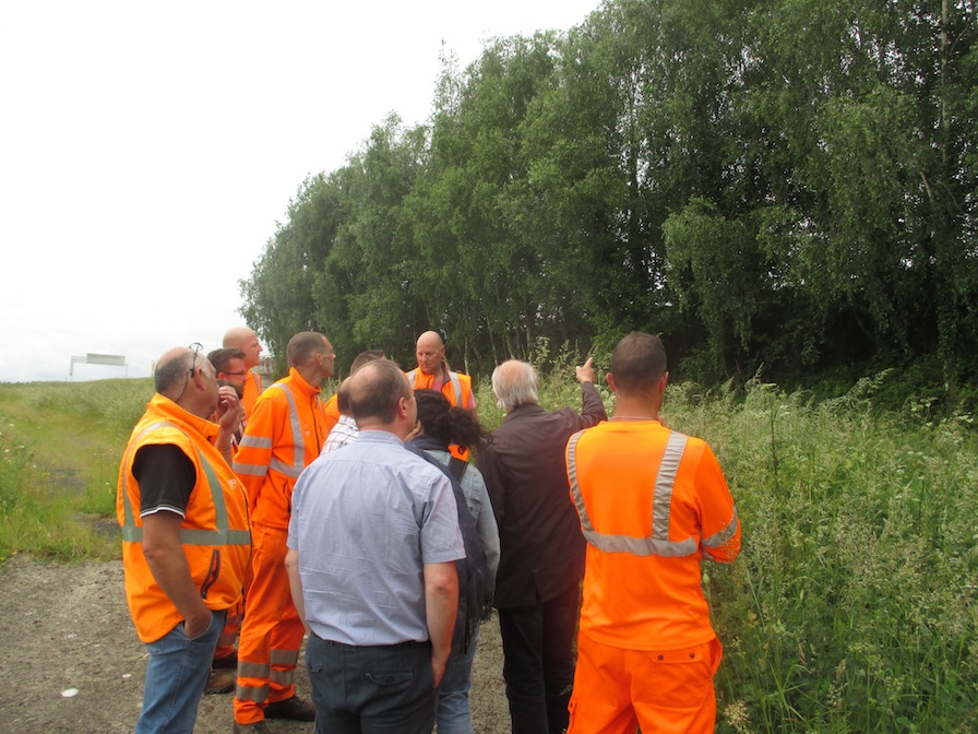 Sur le terrain devant des plantations vieilles de 20 ans