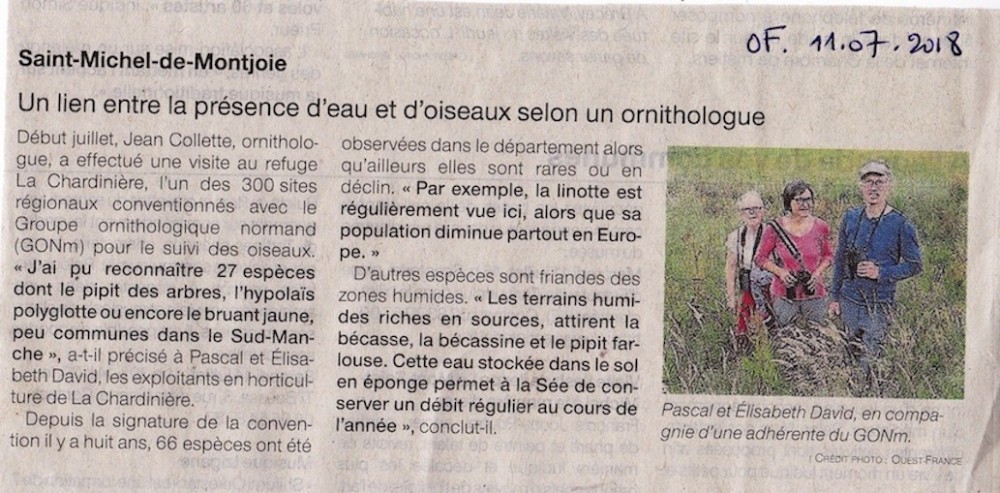 Le texte paru dans la quotidien OF