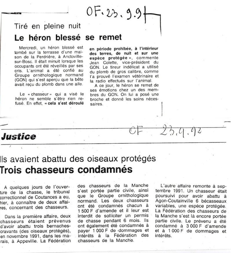 Deux extraits du quotidien Ouest-France
