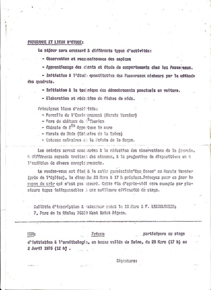 Rédiger les fiches de nids est à l'époque une activité de base de l'observateur.