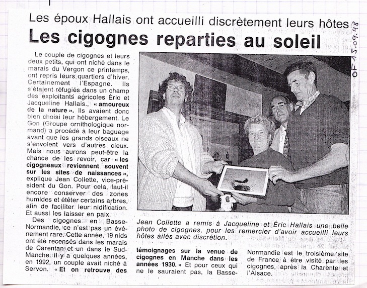 Ouest-France, 15 septembre 1998. Juste une erreur de personne dans la légende de la photo...(le vice président est en arrière plan, logique, mais il porte une cravate.)