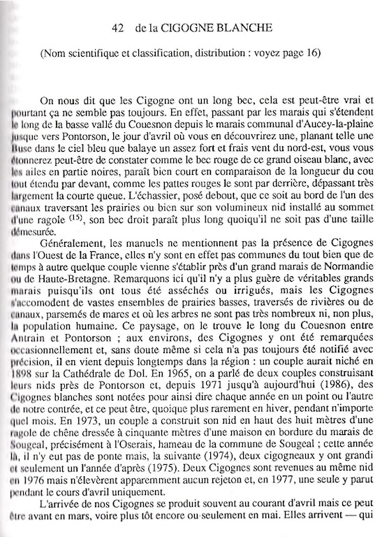 Page 155, &quot;de la cigogne blanche&quot;