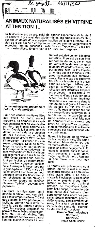 La Gazette de la Manche, 16 novembre 1990.