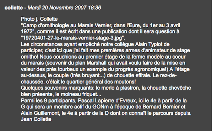 Commentaire extrait des archives du site du GONm.