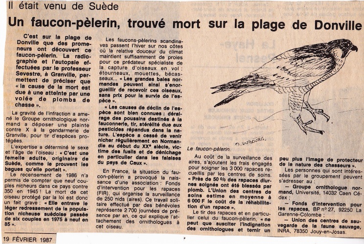 Ouest France, 19 février 1987. Dessin Olivier Dubourg.