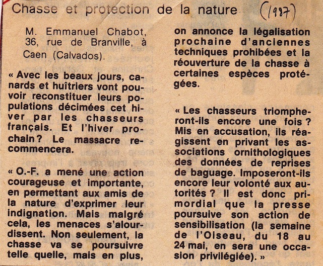 Concentré de démarche naturaliste, militante et professionnelle de la communication. A imiter chaque fois que nécessaire!