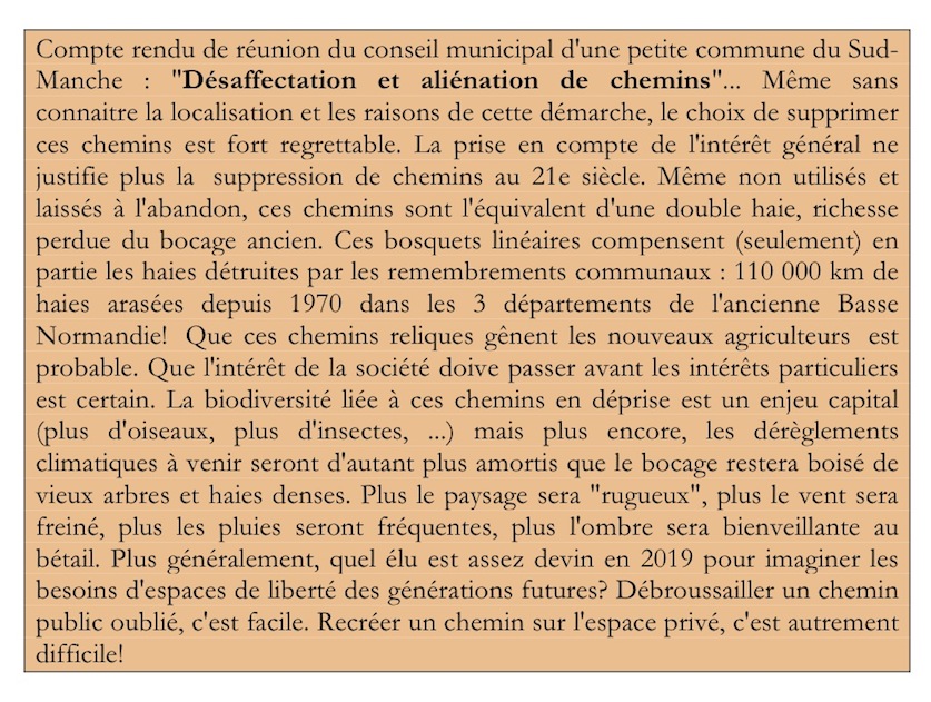 Texte adressé au courrier des lecteurs