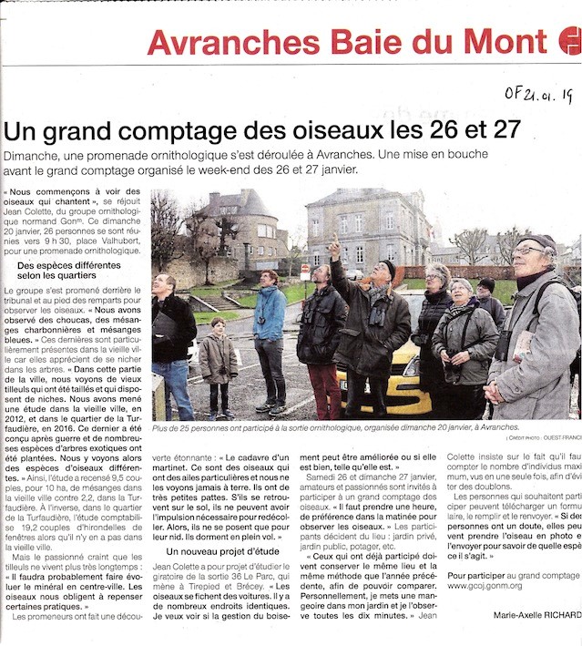 Ouest-France le 21 janvier 2019