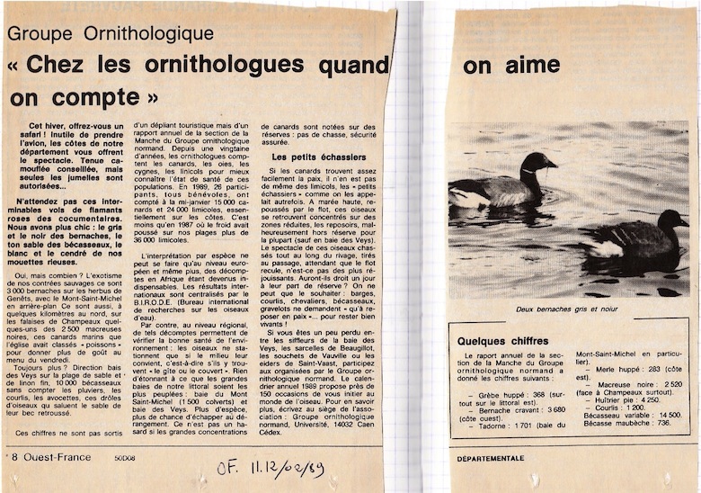 Ouest-France, 12 février 1989