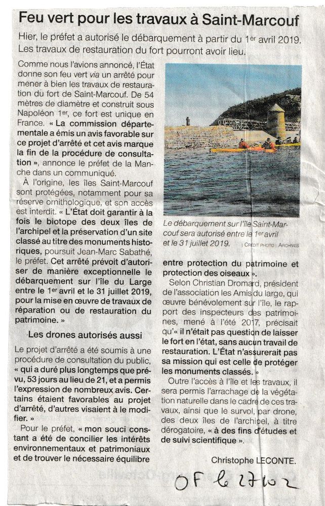 Ouest-France rubrique locale 27/02/2019