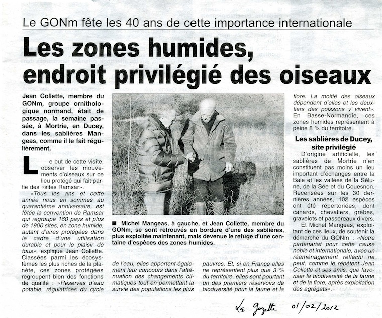 La Gazette de la Manche, 01 février 2012<br />Je ne suis pas sûr d'avoir ajouté dans mon commentaire &quot;pour le plaisir de tous&quot;...