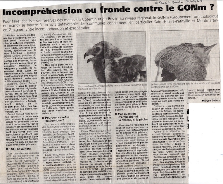 La Presse de la Manche, 20 avril 2010