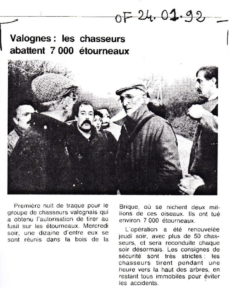Ouest-France 24 janvier 1992.<br />10 chasseurs puis 50;