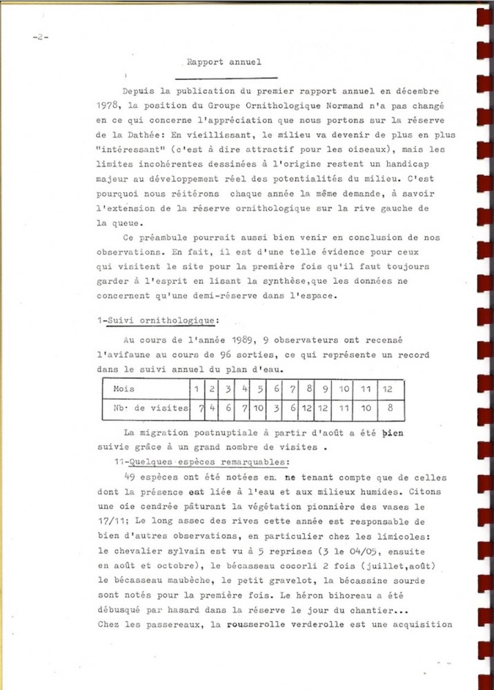 &quot;Nous réitérons chaque année la même demande, à savoir l'extension de la réserve ornithologique sur le rive gauche de la queue.&quot;             Données collectées au cours de 96 sorties et sans déranger les oiseaux vu la configuration des lieux, grâce à l'intérêt de 9 mordus. <br />La &quot;collection&quot; de limicoles est remarquable, en lien avec l'assec des rives.