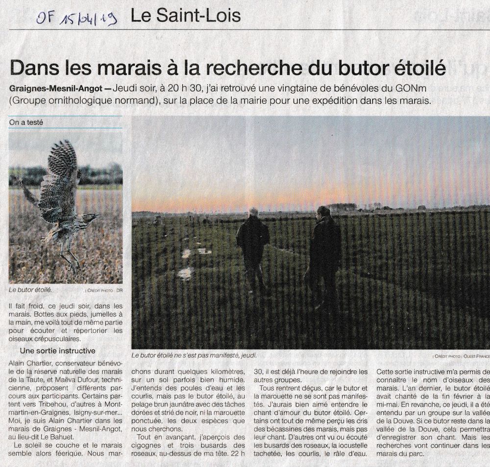 Ouest-France du 15 avril 2019