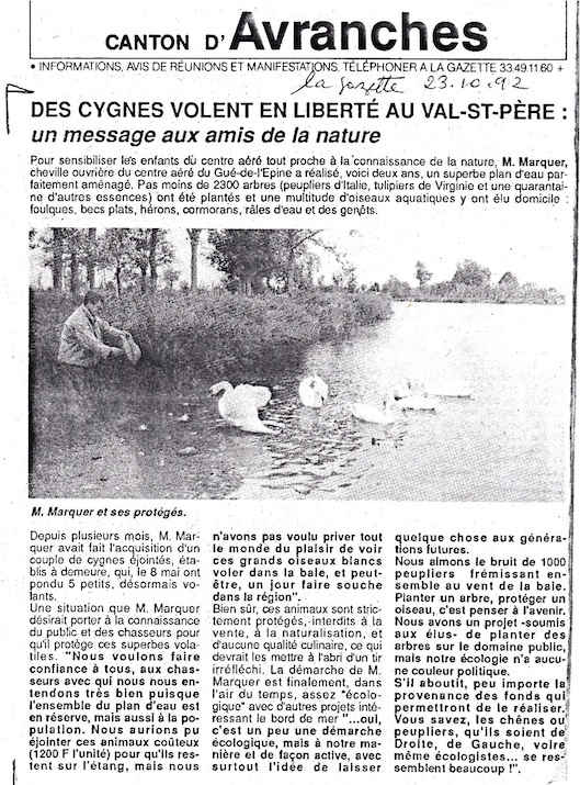 La Gazette de la Manche, 23 octobre 1992.