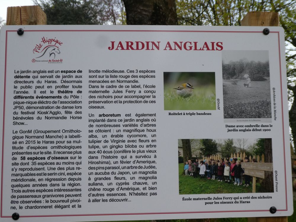 Panneau qui reprend quelques informations communiquées par le GONm