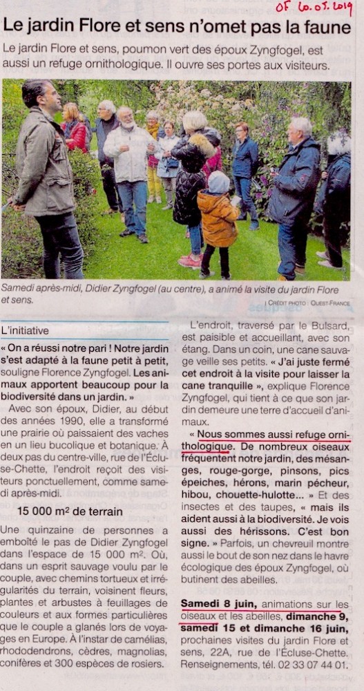 Ouest-France, 20 mai 2019;<br />Annonce du RV du 8 juin.