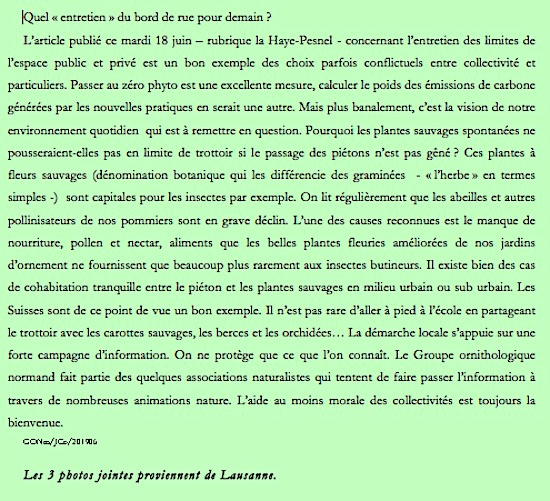 Texte adressé au courrier des lecteurs (JCo)