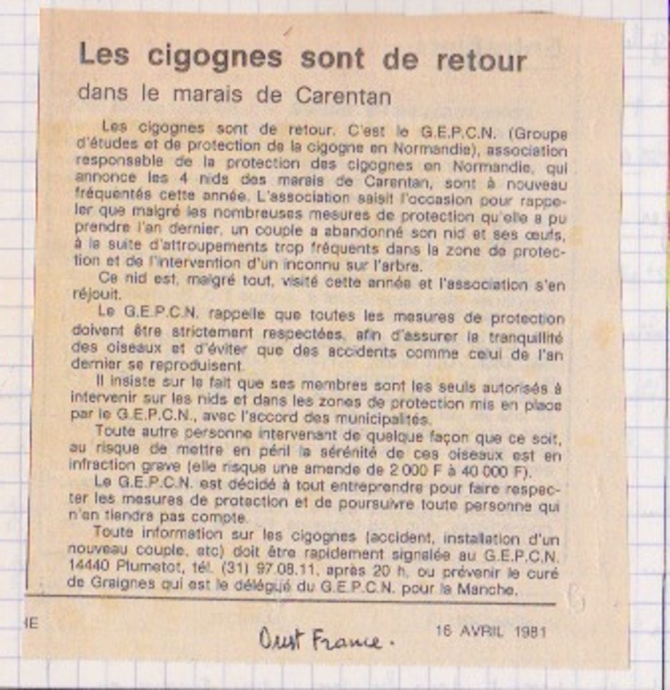 Ouest-France, 16 avril 1981-